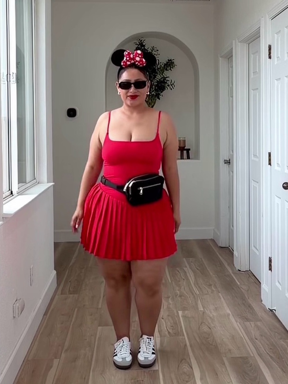 Red skort workout